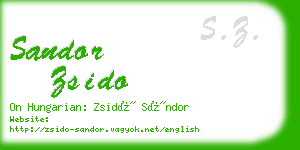 sandor zsido business card